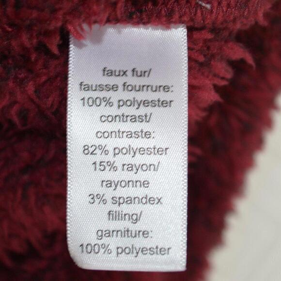 Maurices Burgandy Quilted Front Snap Sherpa Pullover Size XL - Picture 5 of 5